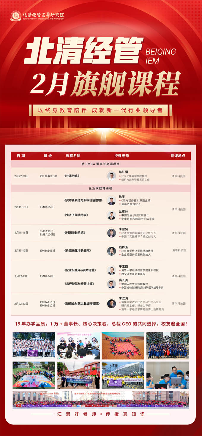 清華大學(xué)emba總裁班2025年課程設(shè)置